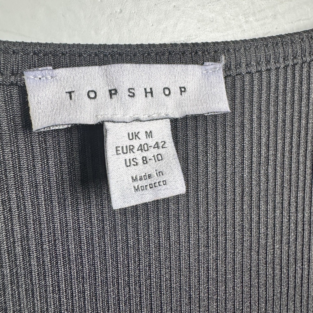 TOPSHOP Women's 8-10 Black Keyhole Ribbed Midi Dress NWOT - Picture 4 of 6